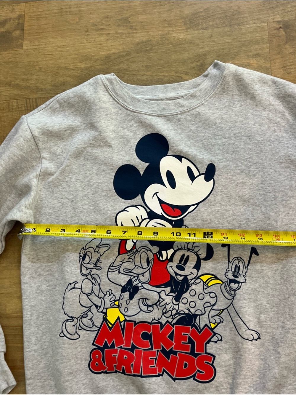 Disney Grey Sweatshirt with Mickey & Friends Red, Yellow & Navy Graphic - Picture 5 of 6